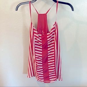 Red and white Striped tank top with racer back